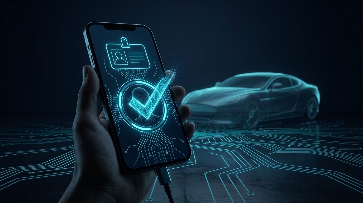 Renter identity verification on a phone with a verified checkmark